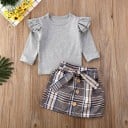 Camiseta y falda niña L1347 3