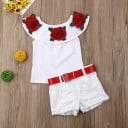 Camiseta niña rosas y short L1116 1