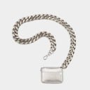 Dam mini väska i PU-läder på massiv silverkedja Liten zip-väska med karbinhake Bärs över axeln 10,5 x 8,5 x 2 cm 2
