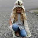 Wintermütze für Mädchen mit Schal im Einhorn-Stil J1291 2