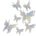 48 pcs Autocollants muraux 3D Papillons Décoration de chambre Papillons brillants Différentes tailles Décoration intérieure Autocollants 4