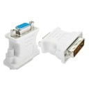 Adapter DVI 24+5pin hane till VGA hona För anslutning av monitor eller projektor med VGA till DVI-utgång Skruvar för fast fäste Vit 2