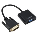Adapter DVI-D hane till VGA hona med kabel för anslutning av monitor eller projektor med VGA-ingång Längd 26 cm Säkerhetsskruvar Svart 1