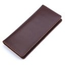 Dam lång plånbok i äkta läder Tunn vikbar form Minimalistisk design utan dekorationer Fint kornig yta Sytt kant 7