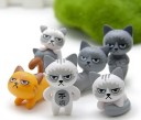 Frownande kattfigurer - 6 st. 2