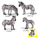 Zebrafigurer 4 st 2