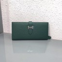 Damsk plånbok i läder och polyester Med lock och metallspänne Kornig yta Tunn form Elegant accessoar till handväskan 8