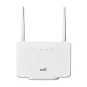 4G LTE WiFi router 300 Mb/s CPE106-E ABS biely domáci modem so SIM podporou EU adaptér 145×95×45 mm pre zdieľanie mobilného internetu 5