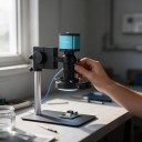 4K 48 MP Digital Microscope with Turquoise HDMI and USB Camera 1080p 60 fps Lens 1–130x and PCB Repair Stand 2