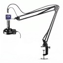 4K 48 MP Video Microscope with Dark Blue IMX415 Camera, MicroSD Recording, 150x Lens, LED Light and Arm for Phone Repairs 1