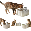 4L Wireless Cat Fountain with Automatic Sensor Stainless Steel Drinking Fountain with LED Indicator Quiet Operation Filtration USB-C Charging 3