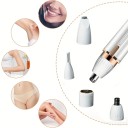 4v1 Rasoio Elettrico Ricaricabile Rifinitore Multifunzionale 4 Testine Intercambiabili Depilatore Lavabile Ricarica USB Regolazione Naso, Sopracciglia, Capelli 4