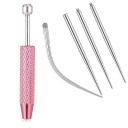 5 bucăți Coadă de titan curbată conică cu filet interior Instrument pentru piercing nasului, buzelor și cartilajului 1