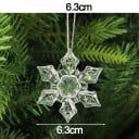 5 db átlátszó hópehely 6,3 cm Műanyag dísz karácsonyfára akasztóval 2