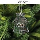 5 db átlátszó műanyag karácsonyi dísz csengő formájában 7 x 5,5 cm 2