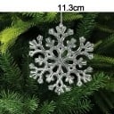 5 db-os átlátszó műanyag karácsonyfadísz hópehely formában 11,3 cm 2