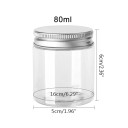 5 kpl muovinen kosmetiikkapurkki alumiinisella ruuvikannella 80 ml 50 × 60 mm läpinäkyvä purkki voiteelle balsamille voiteelle kosmetiikkapakkaus 2