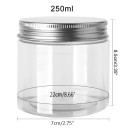 5 kpl muovinen kosmetiikkasäiliö alumiinisella ruuvikannella 250 ml 68 × 85 mm läpinäkyvä purkki voiteelle balsamille voiteelle pakkaus 2