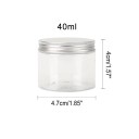 5 kpl muovinen kosmetiikkasäiliö alumiinisella ruuvikannella 40 ml 47 × 40 mm läpinäkyvä purkki voiteelle balsamille rasvalle kosmetiikkapakkaus 2
