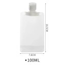 5 kpl Muoviset täytettävät pussiit voiteille sulkimella 100 ml läpinäkyvä pakkaus kosmetiikalle matkustamiseen ja nesteiden sekä voiteiden 2