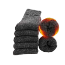 5 Paar Wintersocken für Herren und Damen, warme Wollsocken, Unisex-Skisocken, Größe 38–45 2