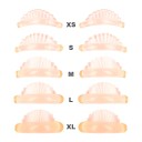 5 paia di cuscinetti in silicone per laminazione ciglia XS-XL 3D applicatori a conchiglia semicircolare Set professionale di lifting ciglia 10 pezzi 6,5 x 6,5 cm 4