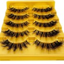 5 paires de cils en vison artificiel Cils longs Cils adhésifs naturels 8