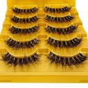 5 Pairs of Artificial Mink Lashes Long False Eyelashes Natural Adhesive Lashes 11