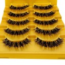 5 Pairs of Artificial Mink Lashes Long False Eyelashes Natural Adhesive Lashes 12