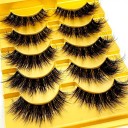5 Pairs of Artificial Mink Lashes Long False Eyelashes Natural Adhesive Lashes 15