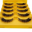 5 Pairs of Artificial Mink Lashes Long False Eyelashes Natural Adhesive Lashes 5