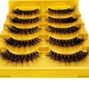 5 Pairs of Artificial Mink Lashes Long False Eyelashes Natural Adhesive Lashes 6