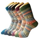 5 Pairs of Women's Autumn and Winter Wool Socks EU 38–44 Warm Soft Socks Polyester Spandex Thermal Comfortable Socks for Cold Weather 1