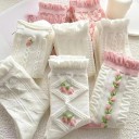 5 pares de calcetines de encaje para mujer EU 35–40 material elástico y cómodo poliéster spandex calcetines elegantes transpirables y suaves adecuados para calzado de uso diario 2