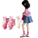 5 pares de Calcetines de Niña de Algodón Poliéster Elastano Calcetines Rosados con Diseños Calcetines Cómodos y Suaves para Uso Diario 1