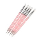 5 pcs ferramentas duplas para unhas Pincel de silicone e caneta de pontilhado Bola de metal e ponta de borracha Utensílios de manicure para nail 4