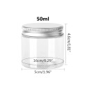 5 pcs pot de cosmétique en plastique avec couvercle à vis en aluminium 50 ml 49 × 48 mm pot transparent pour crème baume pommade emballage cosmétique 2