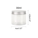 5 pcs Pot en plastique cosmétique avec couvercle en aluminium à vis 30 ml 40 × 42,5 mm Pot transparent pour crèmes baumes pommades emballage cosmétique 2