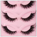 5 perechi de gene artificiale pentru pisici 0,10 mm 9–22 mm Gene voluminoase autoadezive cu efect Cat Eye Gene lungi și dense pentru un aspect 4
