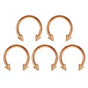 5 pz Piercing in acciaio chirurgico a forma di ferro di cavallo 8 mm Piercing universale per naso, orecchio, sopracciglia, capezzoli 7