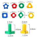 5 pz viti di plastica per bambini 5 x 4 cm Blocchi da costruzione con vite e dado Giocattolo educativo Sviluppo motorio Colori casuali 8
