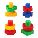 5 st barnens plastskruvar 5 x 4 cm Byggblock med skruv och mutter Utbildningsleksak Motorisk utveckling Slumptal 2