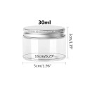 5 st Kosmetisk plastbehållare med skruvlock av aluminium 30 ml 50 × 30 mm Transparent burk för kräm balsam salva kosmetisk förpackning 2