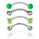 5 st Krysantem piercingar till ögonbryn 1,2 × 8 × 3 mm Rostfritt stål med diamant Böjda smycken 3