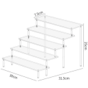 5-stopniowy przezroczysty stojak akrylowy 30 x 31,5 x 25 cm Wielopoziomowy regał wystawowy na kosmetyki, figurki, biżuterię i przedmioty kolekcjonerskie 2