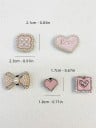 5 stuks decoratie voor crocs meisjesmotieven met imitatieparels ABS versieringen voor schoenen hart strik bloem accessoires voor schoenen 4