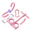 5-teiliges Set mit Widerstandsband, Yoga-Ring, Expander in Achtform, Oberschenkeltrainer und Pedal-Expander in Rosa zur Körperstraffung 1