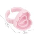 50 bucăți Inelulețe din plastic pentru lipici în formă de inimă 2,3 x 1,3 cm Cupe de unică folosință pentru extensiile de gene Pigment de tatuaj 2