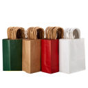 50 bucăți Pungi de cadou Kraft 15 x 21 cm cu mânere Pungi de hârtie colorate pentru cadouri ambalare produse pungi ecologice din hârtie pentru magazine și sărbători 5