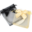 50 db Organza ajándéktasak 9 x 12 cm Zsinóros tasakok masnival Karácsonyi buli Esküvői ajándékok Cukorkák csomagolása Ékszerek Elegáns dekoráció 4